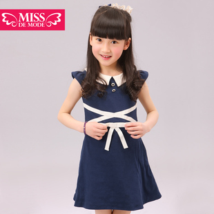  童装绿盒子摩登小姐翻领母女装连衣裙女童裙子亲子装夏装包邮