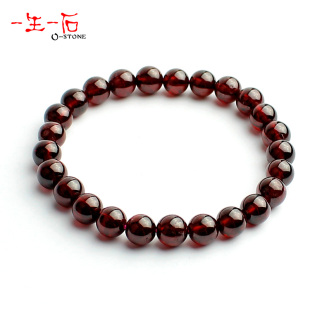  一生一石3A级天然石榴石手链D7mm附证书