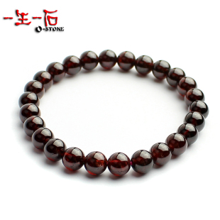  一生一石 天然精品石榴石手链手串 7mm 附证书 包邮女款 礼品必选