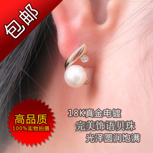  正品热卖款 贝壳珍珠耳钉耳环 韩国韩版时尚气质淑女百搭精致耳饰