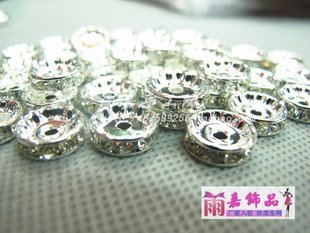  特价diy手工饰品配件材料进口银色合金水钻隔片带钻隔片厂家批发
