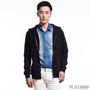  太平鸟卫衣  连帽卫衣针织个性休闲服 风尚男装春装新款正品