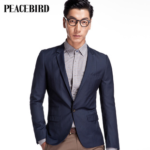  太平鸟男装春装新款正品 休闲西服/商务修身羊毛80212155012