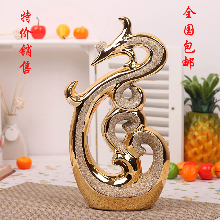 景德镇瓷器摆件 工艺品摆件创意 镀金银磨砂 电视柜摆件现代简约 景德镇瓷器摆件 工艺品摆件创意 镀金银磨砂 电视柜摆件现代简约