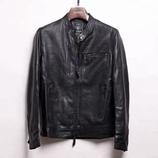  秋款男装新品 男士pu皮夹克外套 男式韩版修身短款机车皮衣