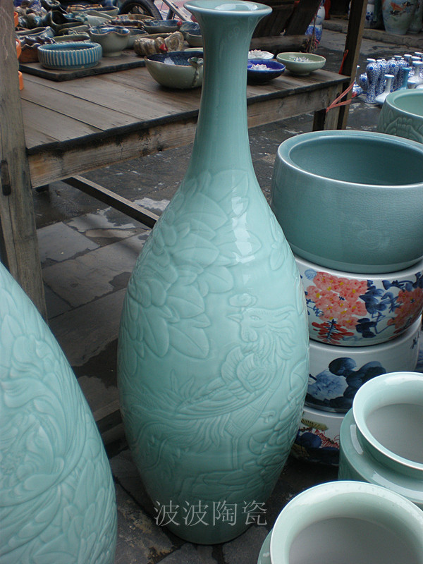 Jingdezhen manual carving Celadon Fengchuan peony Landing 1 Migao vase Elegant Vanguard Simplicity furnishingsin the Home accessories , Vase/Flower/Artificial flowers/Imitation jewelry , Flower/Vase , Vase category - from Buy2taobao.com to provide professional Taobao agent buy service