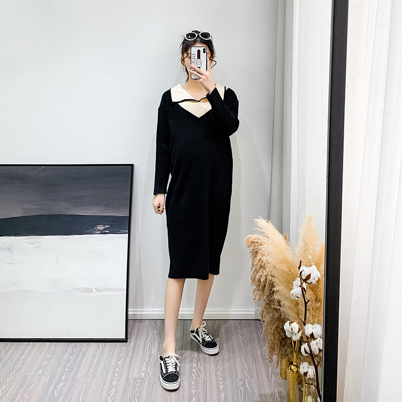 孕婦冬裝針織連衣裙時尚款2018新款韓版翻領孕婦裙中長款打底衫潮在類目 孕婦裝/孕產婦用品/營養, 孕婦裝, 連衣裙中 - 來自Buy2taobao.com提供專業的淘寶代購服務