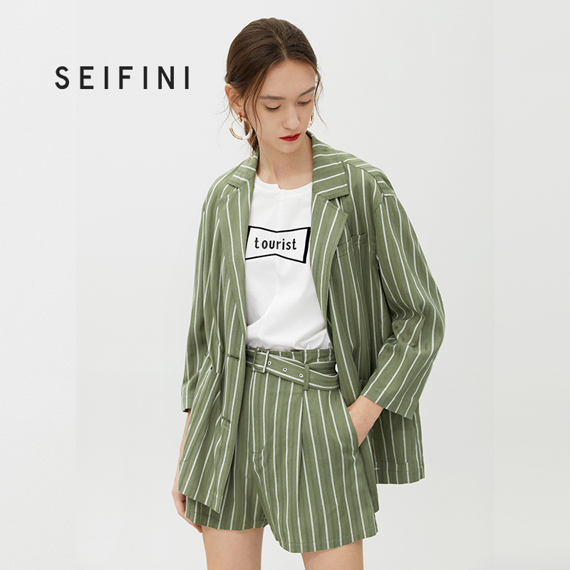 商场同款诗凡黎2019夏季新款薄款小西装条纹西装外套女3194210041在类目 女装/女士精品, 西装中 - 来自Buy2taobao.com提供专业的淘宝代购服务