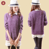 粗线<em>毛衣套头</em>_<em>套头毛衣编织教程</em>_粗线毛衣款