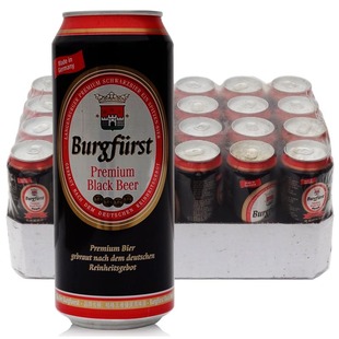  德国原装进口啤酒 布格福斯优质黑啤酒 500ML*24听装