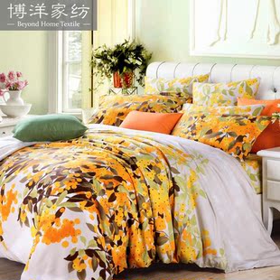  博洋家纺 床上用品 床单四件套  高支全棉印花 橘子红了 新品