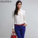 OLINDA2013春装新款女装长袖立领休闲雪纺衬衣修身百搭白衬衫通勤 OLINDA2013春装新款女装长袖立领休闲雪纺衬衣修身百搭白衬衫通勤