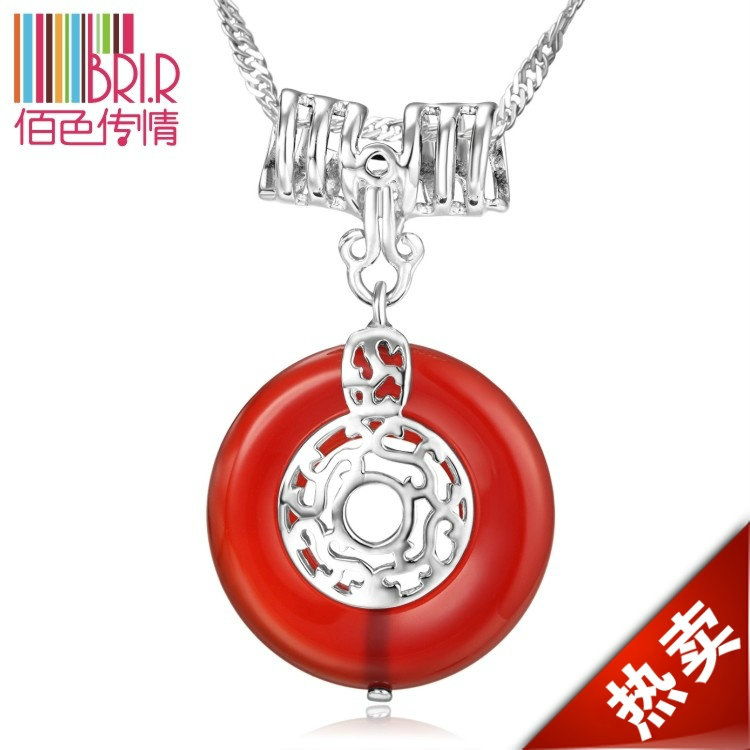 佰色传情925银 红玛瑙吊坠女款项链银链红色品牌精品礼品特价包邮 佰色传情925银 红玛瑙吊坠女款项链银链红色品牌精品礼品特价包邮