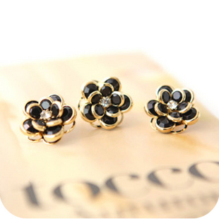  美丽传说 韩国饰品 金边多层小玫瑰花瓣戒指女款时尚食指指环