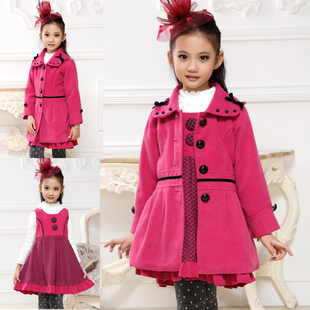  儿童呢子大衣 女童装呢大衣外套 春秋大童春装新款 春款韩版大衣