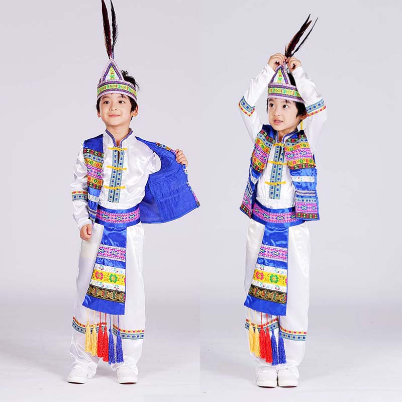 成人高山族服装 少数民族服饰 高山族儿童演出服 男童