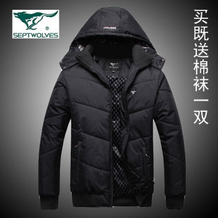  七匹狼新品男装短款棉衣 男士新款修身休闲棉服加厚保暖外套