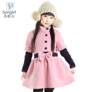  童装女童冬装连衣裙加厚长袖新款儿童裙子中童小童韩版红色公主裙