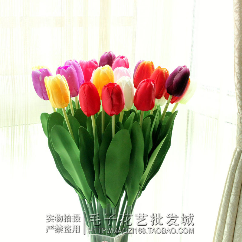 仿真花单支郁金香假花干花绢花婚庆摆件装饰花客厅餐厅卧室摆设在类目 家居饰品, 花瓶/花器/仿真花/仿真饰品, 仿真花/假花中 - 来自Buy2taobao.com提供专业的淘宝代购服务