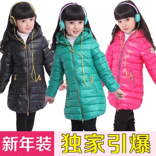  童装女童冬装新款中大儿童韩版加厚休闲棉衣棉服长袖带帽棉袄