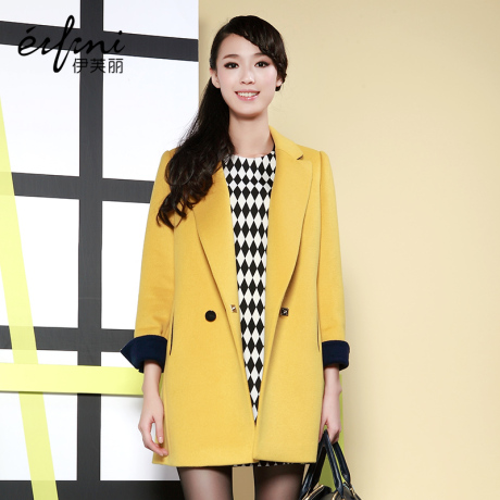 伊芙丽官方旗舰店2013冬装新款女装毛呢外套
