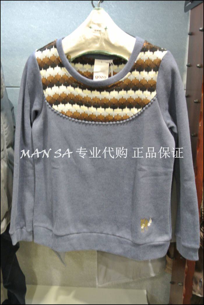 6折代购*专柜288*现货GOZO专柜正品2012秋冬新款上衣T恤2D-616100