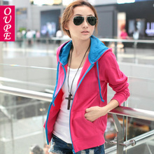 2013 spring new Korean Women Slim wild big yards long sleeve hooded cardigan sweater jacket Students