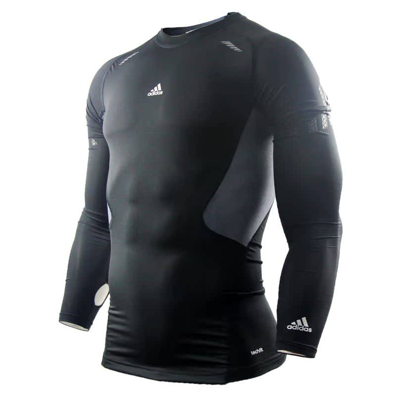 13新款阿迪达斯正品男子训练 techfit长袖紧身衣