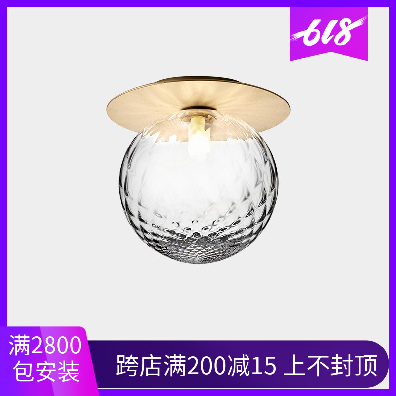 走廊灯过道灯现代简约创意玄关灯圆形玻璃球门厅灯入户灯小吸顶灯在类目 家装主材, 灯具灯饰, 吸顶灯中 - 来自Buy2taobao.com提供专业的淘宝代购服务