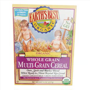  美国Earth's Best世界最好有机高铁混合谷物米粉3段227G 8月