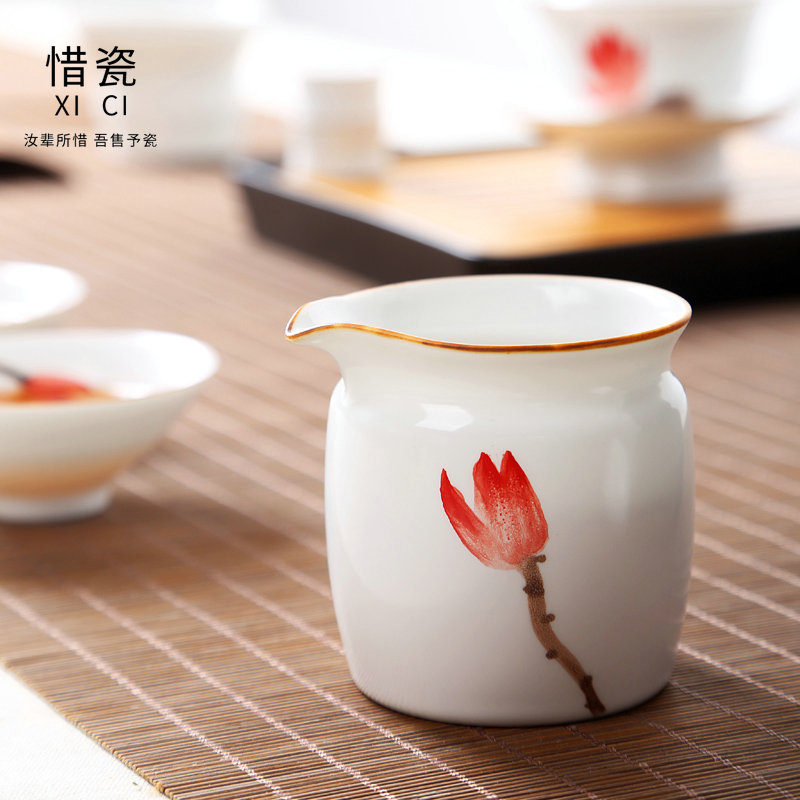 公道杯茶具零配景德镇陶瓷茶海分茶器手绘白瓷定窑亚光白公杯匀杯|msdalam kategori pinggan mangkuk, set teh, laut teh - dari Buy2taobao.com untuk memberikan perkhidmatan ejen Taobao profesional membeli