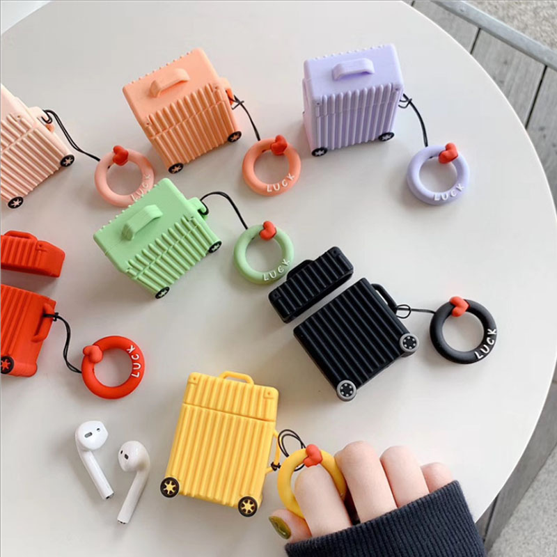 ins纯色旅行箱AirPods2保护套硅胶苹果无线蓝牙耳机收纳盒硅胶1.2|ruв категории Цифровые аксессуары, цифровой пакет/получать/отделка, наушники устройство намотки - от Buy2taobao.com для оказания профессиональной услуги покупки агента Taobao