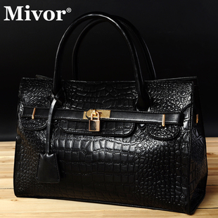  Mivor专柜正品冬季新款女包欧美时尚鳄鱼纹潮女士手提包包邮