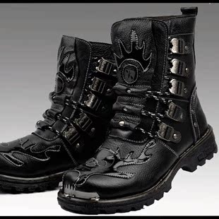  5折新品潮流男靴 真皮皮靴高帮靴 男式军靴马靴短靴牛仔靴子 包邮