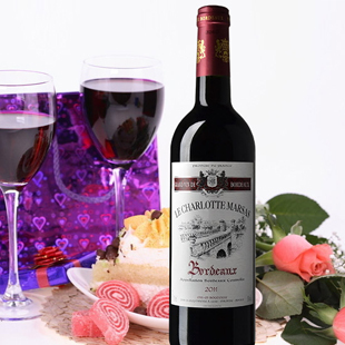  包邮法国红酒AOC玛莎梅洛干红葡萄酒波尔多红酒进口 买5瓶送1瓶