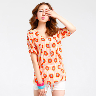 韩版女装修身圆领...