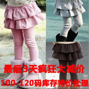  韩版秋冬新款假两件加厚公主蛋糕裙子 女童裙裤儿童打底裤子