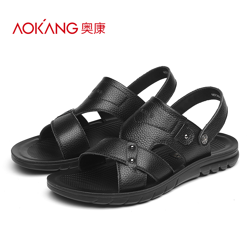 奥康凉鞋2019夏季新款潮真皮男士皮凉鞋爸爸老人防滑休闲沙滩鞋子在类目 流行男鞋, 凉鞋中 - 来自Buy2taobao.com提供专业的淘宝代购服务