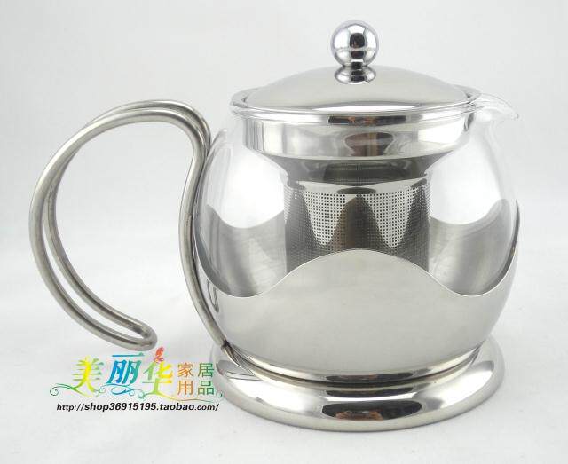 厂家直销 不锈钢茶具 带玻璃 莲花 泡茶<span class=H>壶</span> <span class=H>咖啡</span><span class=H>壶</span> 750ml
