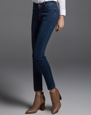 梦舒雅女裤2018春夏专柜新品时尚修身显瘦牛仔直筒裤15589189