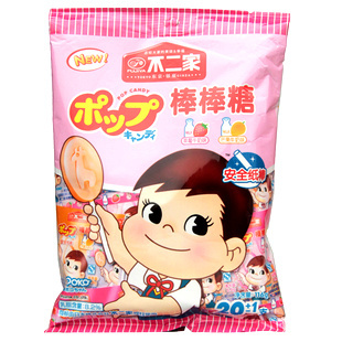  不二家牛奶味棒棒糖20支/116g(草莓牛奶/芒果牛奶) 糖果零食 喜糖