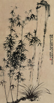 金点子手绘中国画竹子水墨画写意花鸟兰竹图客厅办公竹报平安字画