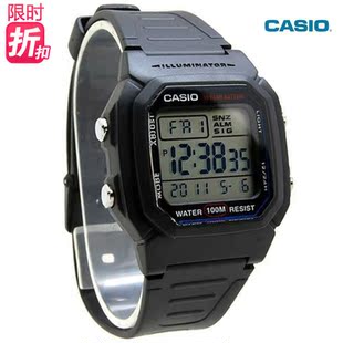  迎新年卡西欧男式手表W-800H-1A数字男士LED夜光男表电子运动手表