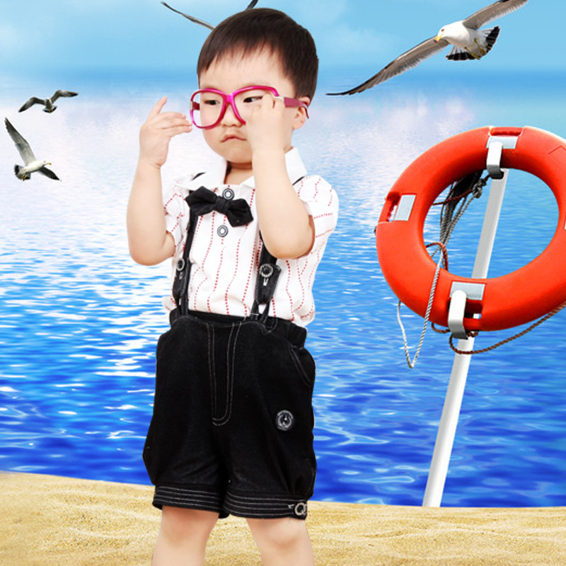 【VIP专享】<em>夏季</em> 男童 <em>短袖</em> <em>童装短裤</em>条纹蝴蝶