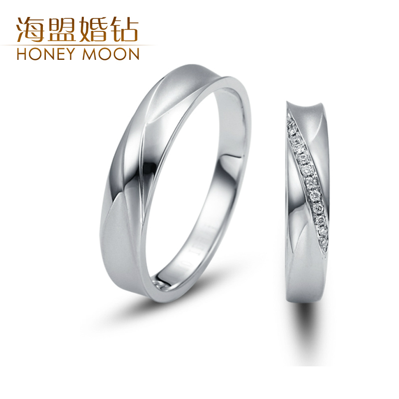 海盟婚钻 钯金铂金戒指情侣对戒 结婚戒指群镶钻石对戒 简约对戒 海盟婚钻 钯金铂金戒指情侣对戒 结婚戒指群镶钻石对戒 简约对戒