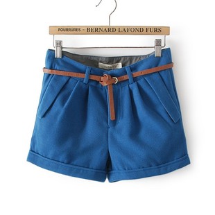 2013秋冬百搭呢<em>短裤脚</em>口卷边<em>毛呢短裤</em>靴裤女