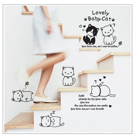 创意卡通<em>猫咪女</em>学生宿舍墙纸必备神器用品班级