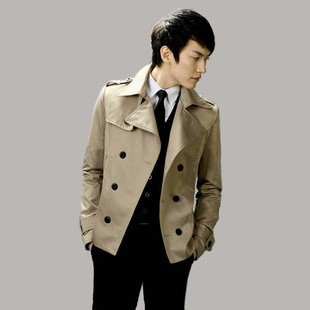  男装春秋新品男装韩版修身夹克潮牌男式双排扣薄外套男士夹克