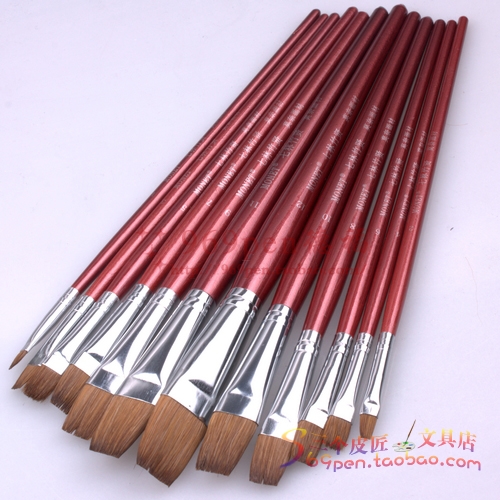 Spot Specials Bamboo Grove Langhao Flat head Gouache paint brush Brush Pen 12 Specifications Monet Brushin the Toy/Childs/Puzzle/Building block/Model , Painting Supplies , Paintbrush/Brush category - from Buy2taobao.com to provide professional Taobao agent buy service