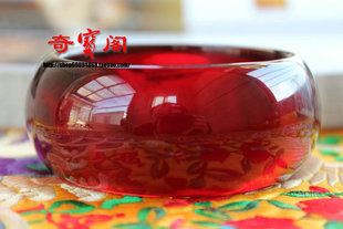  彩色琥珀手镯红血珀手排蜜蜡手镯超宽版琥珀贵族蜜蜡悸动特价